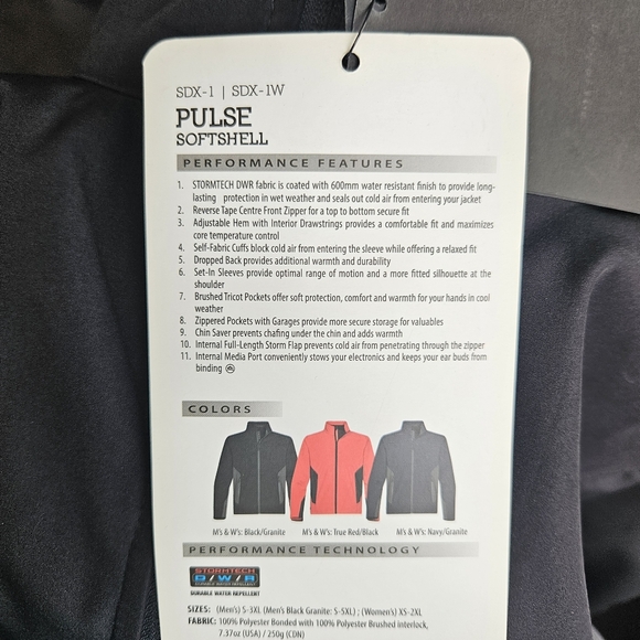 Stormtech Performance jacket women's pulse softshell size M black/granite new - Picture 8 of 10